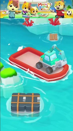 BabyBus Rescue Mission 🚜 Saving the Ocean with Excavator Boat! | Relaxing Gameplay#BabyBus