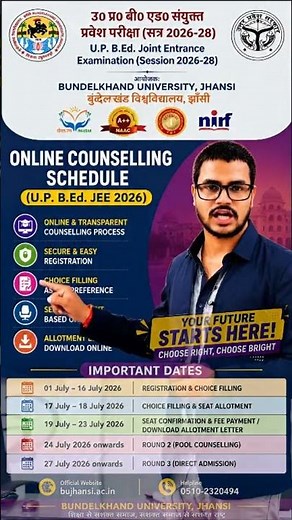 UP B.Ed Counselling 2026 Begins | Complete Details on Registration, Choice Filling, and Seat Allo...