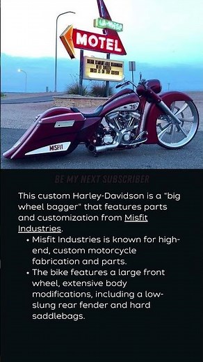 This custom Harley-Davidson is a "big wheel bagger" from Misfit Industries
