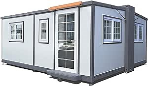 Portable Prefabricated Tiny Home 15x20ft, Mobile Expandable Plastic Prefab House for Hotel, Booth, Office, Guard House, Shop, Villa, Warehouse, Workshop