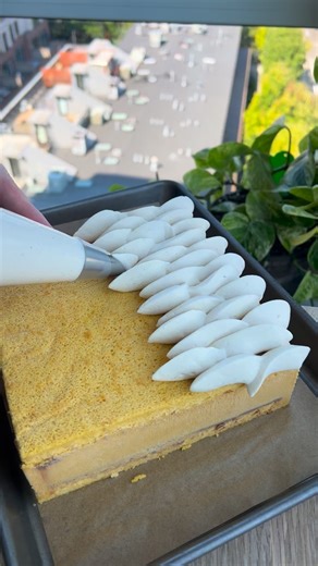 28K views · 111 reactions | Let’s make a pumpkin cut cake! Let me tell you - it tastes like fancy pumpkin pie and I’m obsessed with this recipe 襤 The recipe and tutorial are available now to Pastry Enthusiasts and Ultimate Patissiers! | Maddie Brehm, Pastry Chef | Facebook