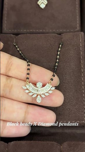 Black Beads Mangalsutra with Diamond Pendants | Elegant Jewellery Designs 2025