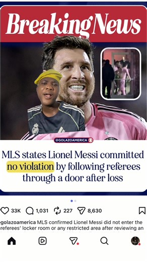 Messi Not Penalized for Referee Incident: MLS Statement