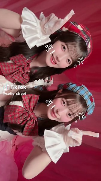 MV撮影の日に撮った🧡🩵 #えみゆ #でぃすこみゅーたんと！ #CUTIESTREET #川本笑瑠 #梅田みゆ | cutiestreet