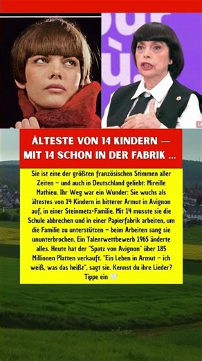 MIREILLE MATHIEU: VOM ARBEITERKIND ZUR LEGENDE … 🎤 Eine wahre Tellerwäscher-Geschichte