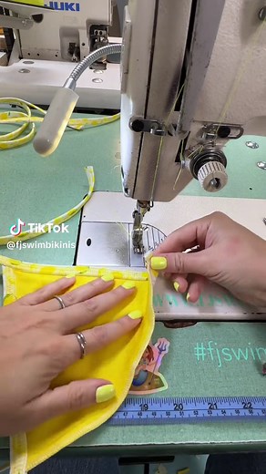 Sewing Process with JUKI Machine and Lemon Fabric
