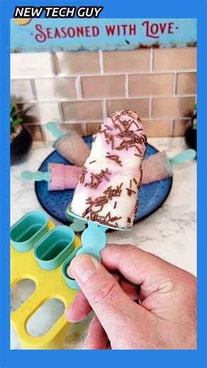 Sprinkled chocolate strands tasty mixed yogurt pops #kitchengadgets