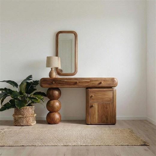 Modern Vanity Table Wood Dressing Table Rustic Makeup Holder Handmade Furniture Bedroom Decor - Etsy