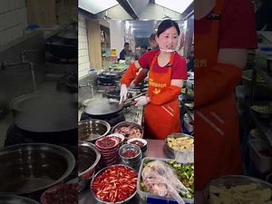 Female chef's cooking process