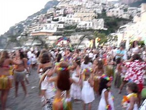 Hawaiian beach party in Positano
