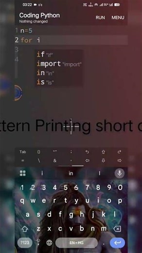 shortcut pattern printing in python #pythonforbeginners #pythonprogramming #wlw #dhurandharmovie