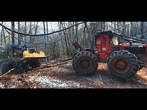 Skidder Rescue on Rocky Path | Timberjack 240E Pulls Brimont TM 325