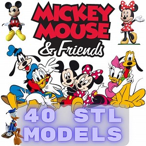 Set of Mickey and Friends Figures for 3D Print, Bundle of Mickey Figures 3D STL Model Print, Mickey STL Digital Printing File Cartoon Hero - Etsy