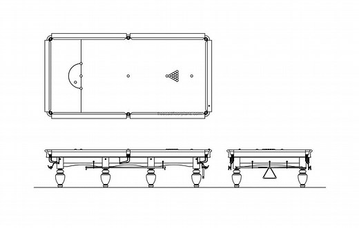 Snooker Table - Free CAD Drawings