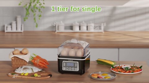 2 Tiers Electric Food Steamer for Cooking, 4 QT Digital Multi Vegetable Steamer with BPA-Free Stackable Baskets, Rapid Egg Cooker Egg Steamer with Auto Shut-Off, Ideal for Veggies, Seafood, Rice