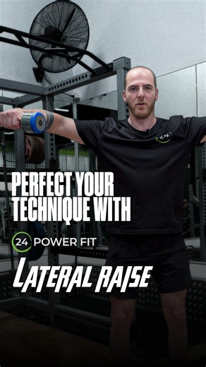 24 Power Fit on Instagram: "Perfect Your Technique with 24 PowerFit Today we’re working on the lateral raise, one of the best movements for building strong and defined shoulders. Lift with control, keep a soft bend in your elbows and focus on moving through your delts instead of swinging through momentum. Small, steady reps make all the difference. Remember: light weight with perfect form always wins. 💪 Build shape with purpose. #24powerfit #perfectyourtechnique #formmatters #shoulderworkout #l