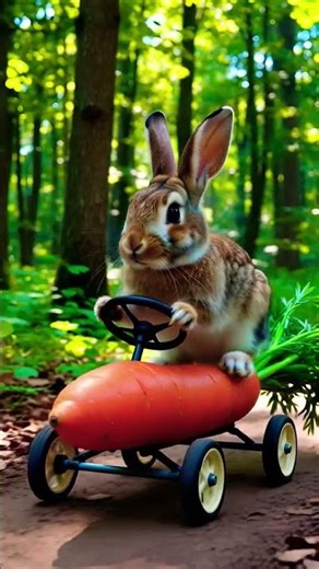 🐇💨 Tiny Rabbit on a Big Carrot Mission! #Shorts