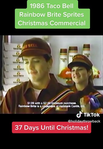 1986 Taco Bell Christmas Commercial featuring Rainbow Bright Sprites