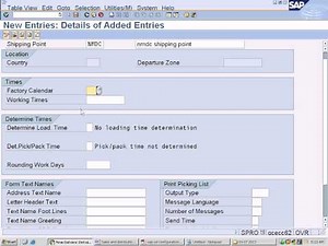 sap sd configuration define shipping point