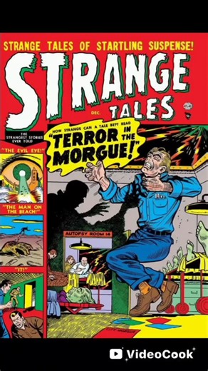 Strange Tales 004 (1951) I animated a lot on this comic book cover. Crawling hand, small man jumping over the title, color changes corpses moving, body quivering. #strangetales #marvelcomics #comicforms #comictok