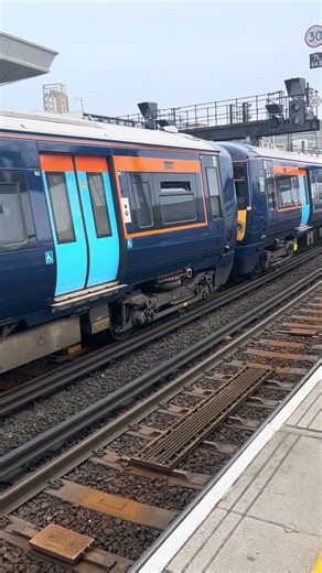 Southeastern Class 376 Electrostar train approaches London Bridge to head for London Cannon Street