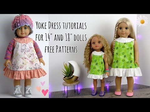 Little Yoke Dress for 14" and 18" | HappyBankyCraftymom