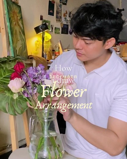 Drawing Gorgeous Flower Arrangements with Oil Pastels