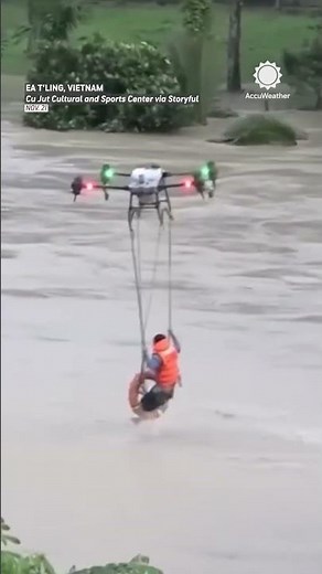Giant Drone Saves Man From Raging Flood!