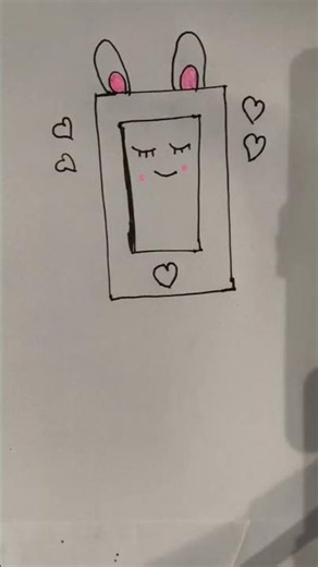 Cute Bunny Phone Drawing Cover | Easy Art Tutorial ✨