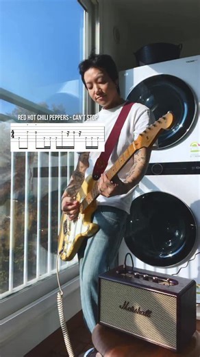 Can't Stop - Red Hot Chili Peppers | Guitar Tab Tutorial Speaker | Marshall Acton III Burgundy @marshall @worksout_official | Sam, Where Are You?