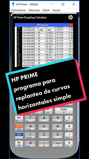 replanteo de curva horizontal simple #ingeniero #calculadorahp #hp_prime #dg2018 #epita #unap #unapuno #ingenieriatopografica #programacion #calculadorahp