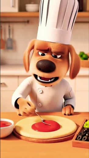Chef Rocky the Dog Makes Pizza! 🍕🐶#trending #viral