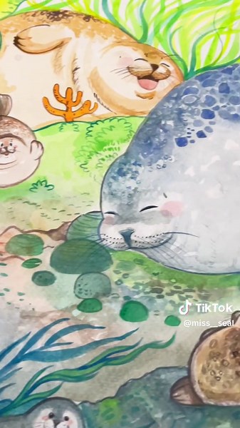 Kawaii Seal Art: A Creative Expression in Watercolor