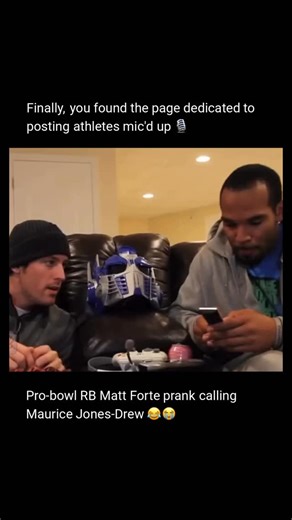 Mic’d up on Instagram: "Matt Forte once showed a lighter, funnier side of NFL locker room culture when he prank-called teammate Maurice Jones-Drew during a filmed segment that quickly became a fan-favorite moment. Disguising his voice and keeping a straight face, Forte leaned all the way into the bit, asking ridiculous questions and trying to keep MJD on the line as long as possible. The humor wasn’t just in the call itself, but in watching two elite players drop the serious game-day personas an