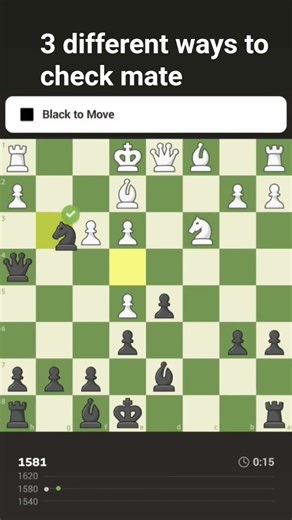 Three different ways to check mate just in 24 sec to improve your skills..! Rating. #chess#chessgame