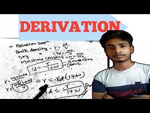 dry density of soil formula | derivation of bulk density , dry density ,and water content.....