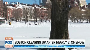 Boston is digging out of the snow left behind from yesterday's blizzard. Many people in Massachusetts are still without power. FOX Weather's Hunter Davis has the latest. | FOX Weather