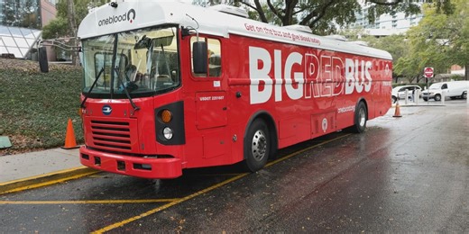 One Blood “Big Red Bus” blood drive back in Panama City Friday