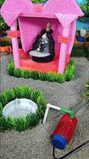 "Mini Village with Shivling Temple & Waterfall | DIY Miniature Village Scene Model"