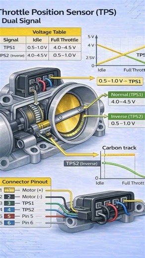 Throttle position sensor Dual signal #TPS #throttlepositionsensor #automobile #jamesautomotiveeng