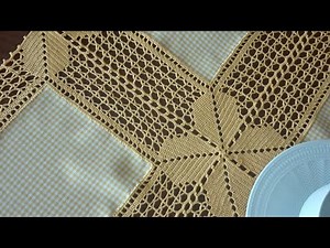 ☀💛 Toalha de Mesa em Quadrados de Tecido e Crochet