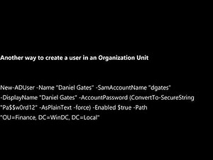 Power Shell Script to create a User account in Windows Active Directory