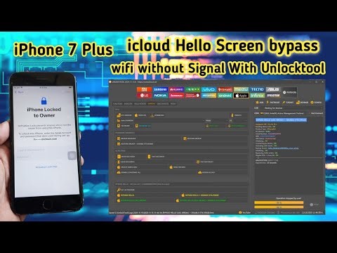 iPhone 7Plus iCloud Hello Screen Bypass WIFI Without Signal With Unlocktool