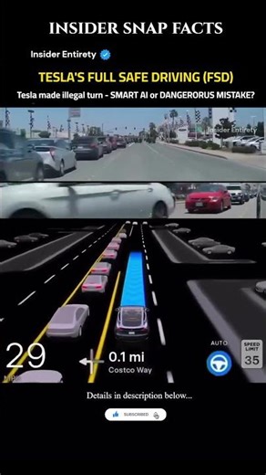 Tesla FSD Breaks Traffic Rules — Smart AI or Dangerous Mistake? #tesla #tech #innovation #fsd