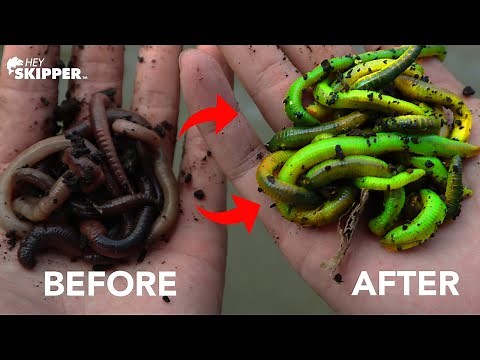 Making NEON GREEN GLOW WORMS! Best Fishing Bait