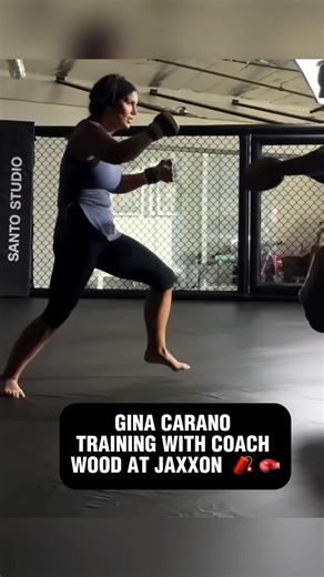 Gina Carano shows off her punching power while training for her fight vs Ronda Rousey at Jaxxon 🥊👀