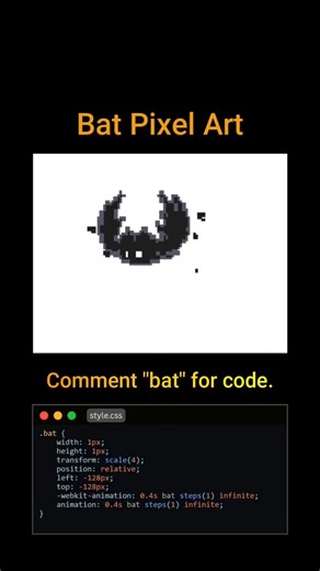 💡Pixel Bat Art using HTML, CSS and JavaScript#html #html5 #programming #developer #softwaredeveloper