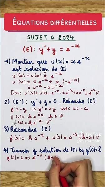 Équations différentielles : facile au bac 2024