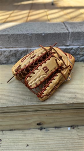Custom Wilson A2000 OT7 12.75” Before & After Japan Tan Lacing to match the binding and embroidery #reel #viral #baseball #baseballgloves #custom #custombaseballglove #beforeandafter #transformation #follow #followers #smallbusiness #outfield | Second City Leather: Ball Glove Service