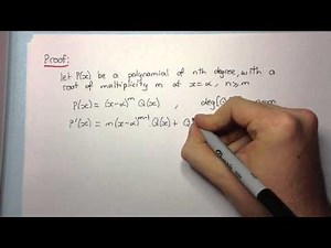 HSC 4U Maths: Polynomials - Multiple Root Theorem Proof